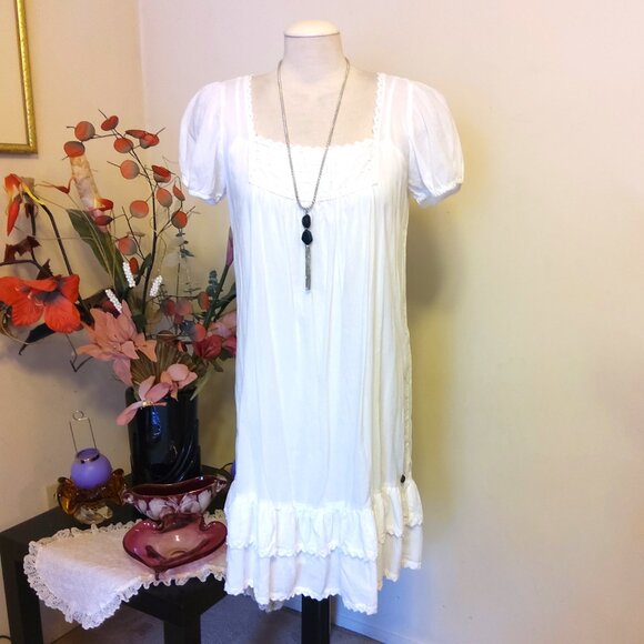 Vintage NEW sandwich jewellery Gray Beads Pendant VTG Silver Long Necklace - Picture 5 of 8